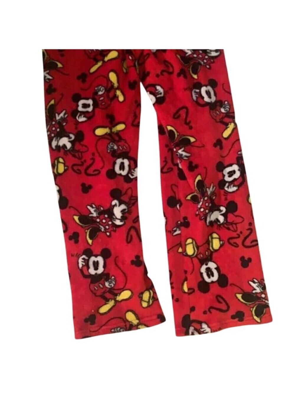 DisneyRed Mickey Mouse & Minnie Mouse Fleece Pajama Lounge Pants Sz Small - Picture 7 of 14